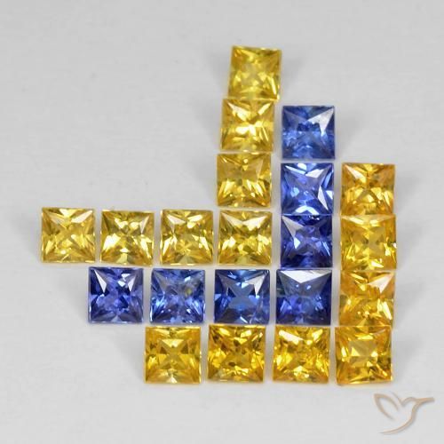 Pedras preciosas de Safira Multicolorido natural de 3.34 ct, Quadrado, VS