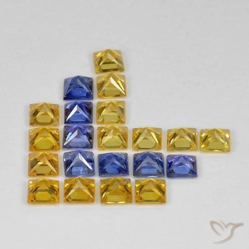 Pedras preciosas de Safira Multicolorido natural de 3.34 ct, Quadrado, VS