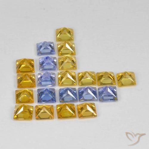 Pedras preciosas de Safira Multicolorido natural de 3.37 ct, Quadrado, VS