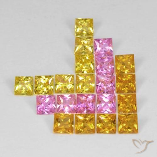Pedras preciosas de Safira Multicolorido natural de 3.26 ct, Quadrado, VS