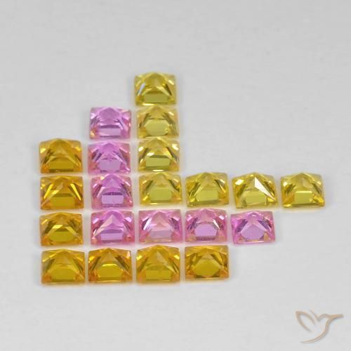 Pedras preciosas de Safira Multicolorido natural de 3.26 ct, Quadrado, VS