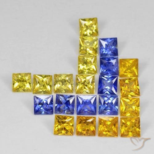 Pedras preciosas de Safira Multicolorido natural de 3.51 ct, Quadrado, VS