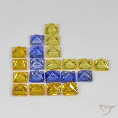 Pedras preciosas de Safira Multicolorido natural de 3.51 ct, Quadrado, VS