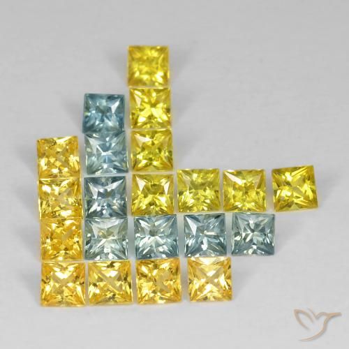 Pedras preciosas de Safira Multicolorido natural de 3.24 ct, Quadrado, VS