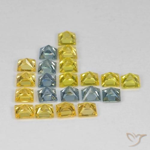 Pedras preciosas de Safira Multicolorido natural de 3.24 ct, Quadrado, VS
