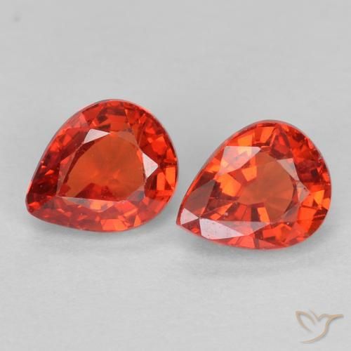 0.88ctw Natural Vermelho brilhante Safira, Formato de pêra, VS