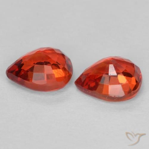 Pedras preciosas de Safira Vermelho brilhante natural de 0.88 ct, Formato de pêra, VS