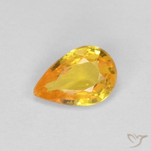 0.44ct Natural Laranja-Ouro Safira, Formato de pêra, VS