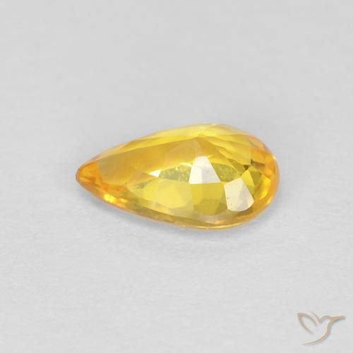 Safira Laranja-Ouro Natural 0.44ct, Formato de pêra, VS