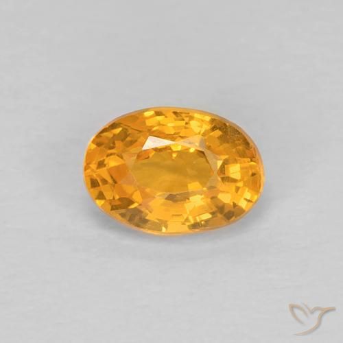 Safira Laranja-Ouro Natural 0.66ct, oval, VS