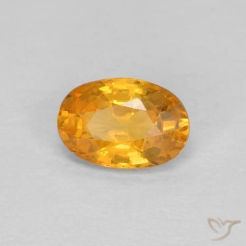 Safira Laranja Médio Natural 0.56ct, oval, VVS-VS