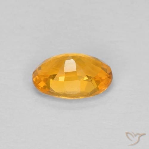 Safira Laranja Médio Natural 0.56ct, oval, VVS-VS