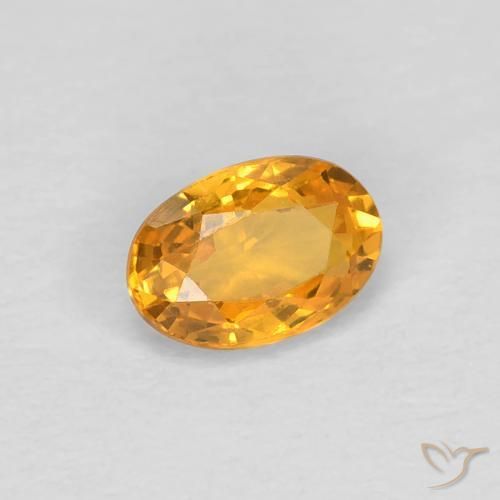 Safira Laranja Médio Natural 0.55ct, oval, VVS-VS
