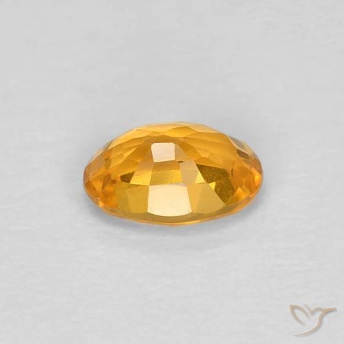 Safira Laranja Médio Natural 0.55ct, oval, VVS-VS