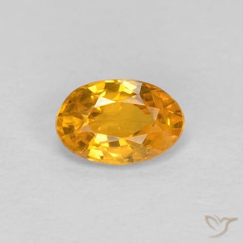 0.54ct Natural Laranja-Ouro Safira, oval, VS