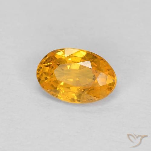 Safira Laranja-Ouro Natural 0.54ct, oval, VS