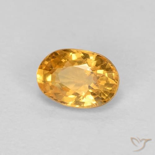 Safira Laranja-Ouro Natural 0.65ct, oval, VS