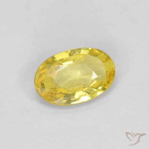 Safira Amarelo Dourado Claro Natural 0.46ct, oval, VS