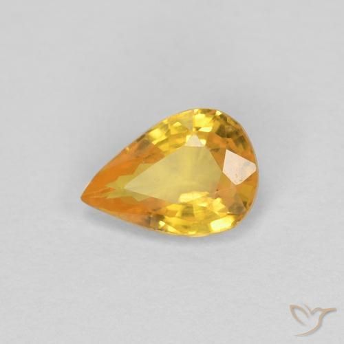 Safira ouro médio Natural 0.50ct, Formato de pêra, VS