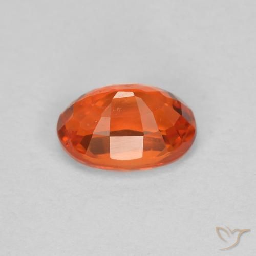 Safira laranja avermelhado Natural 0.68ct, oval, VS