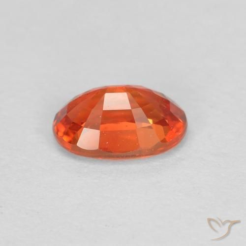 Safira laranja avermelhado Natural 0.60ct, oval, VS
