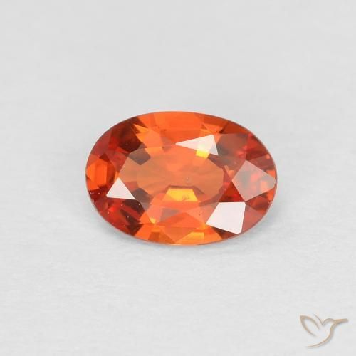 Safira laranja avermelhado Natural 0.48ct, oval, VS