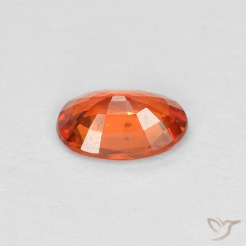 Safira laranja avermelhado Natural 0.48ct, oval, VS