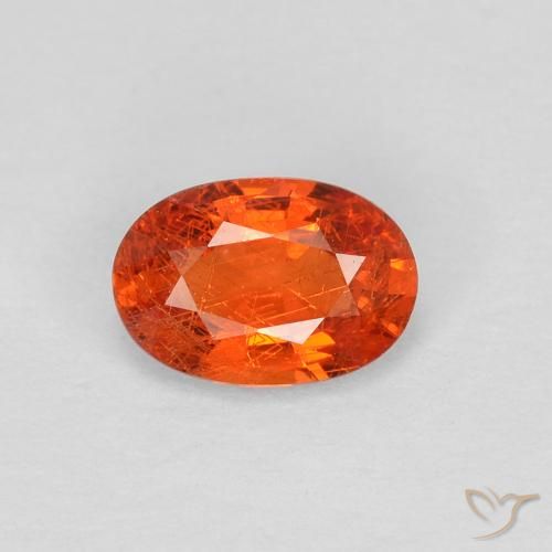 0.55ct Natural laranja avermelhado Safira, oval, VS