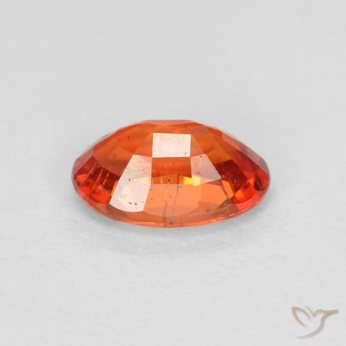 Safira laranja avermelhado Natural 0.65ct, oval, VS