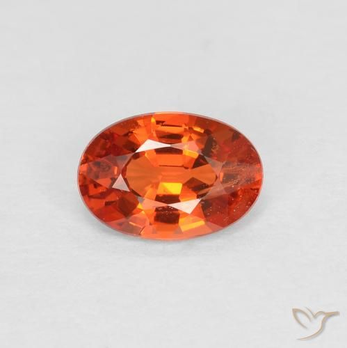 0.49ct Natural laranja avermelhado Safira, oval, VS