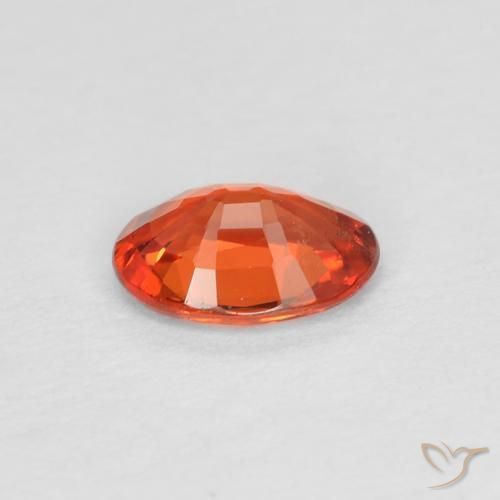 Safira laranja avermelhado Natural 0.49ct, oval, VS