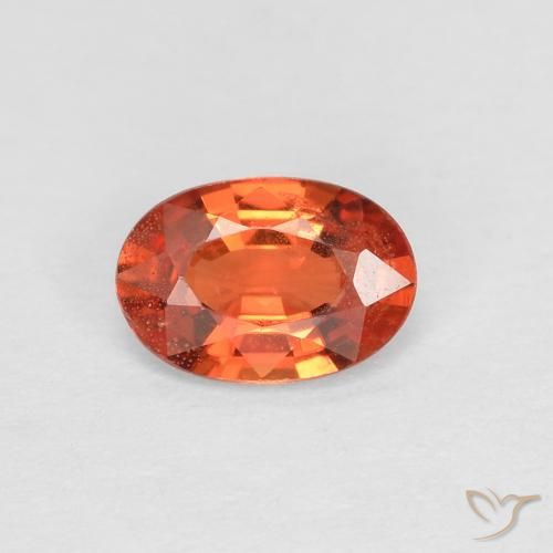 0.49ct Natural laranja avermelhado Safira, oval, VS