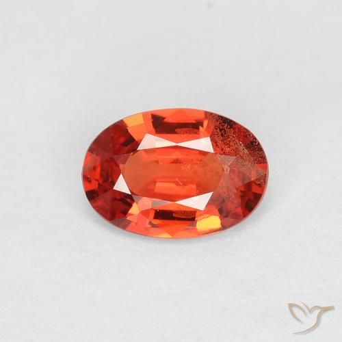 0.50ct Natural vermelho médio Safira, oval, VS
