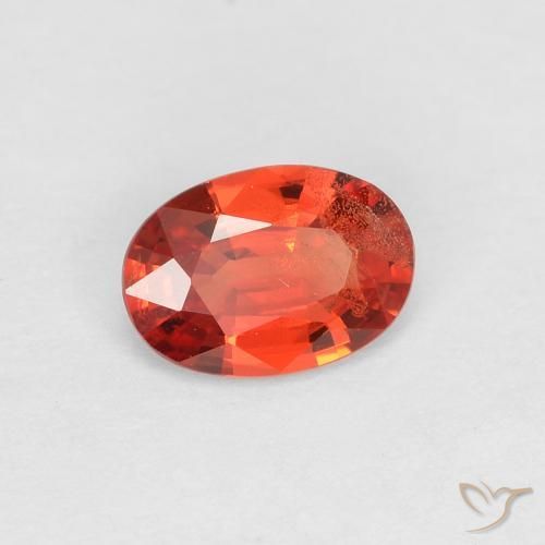 Safira vermelho médio Natural 0.50ct, oval, VS
