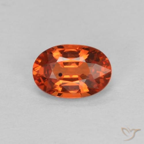 0.64ct Natural laranja avermelhado Safira, oval, VVS-VS