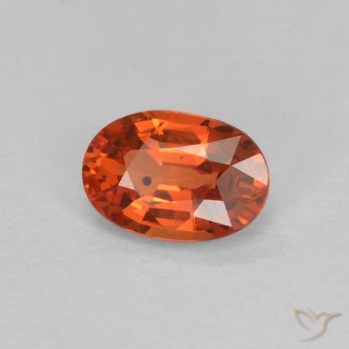 Safira laranja avermelhado Natural 0.64ct, oval, VVS-VS
