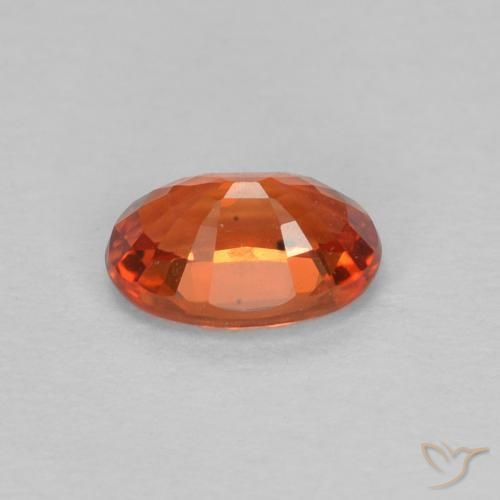 Safira laranja avermelhado Natural 0.64ct, oval, VVS-VS