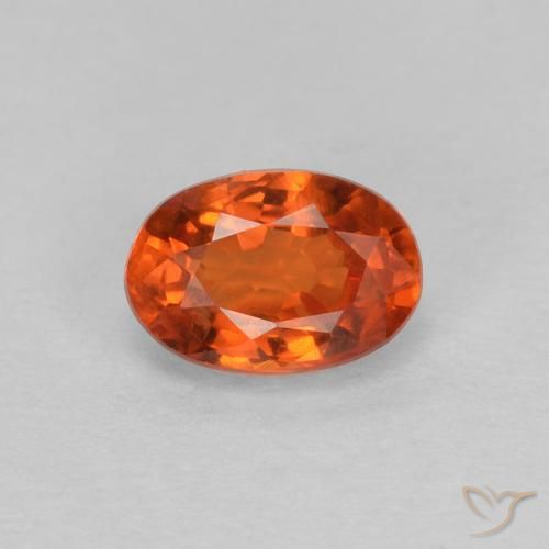 0.67ct Natural laranja avermelhado Safira, oval, VVS-VS