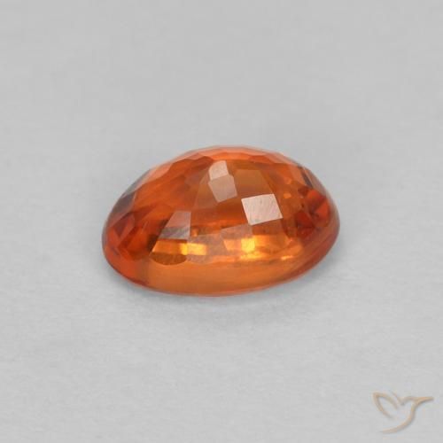 Safira laranja avermelhado Natural 0.67ct, oval, VVS-VS