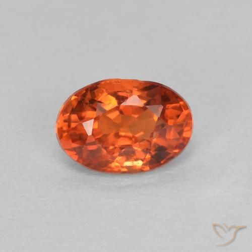 0.68ct Natural laranja avermelhado Safira, oval, VVS-VS
