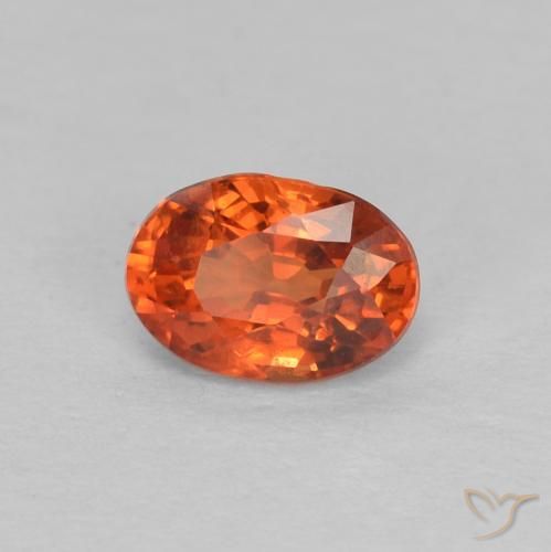 Safira laranja avermelhado Natural 0.68ct, oval, VVS-VS