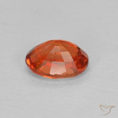 Safira laranja avermelhado Natural 0.68ct, oval, VVS-VS