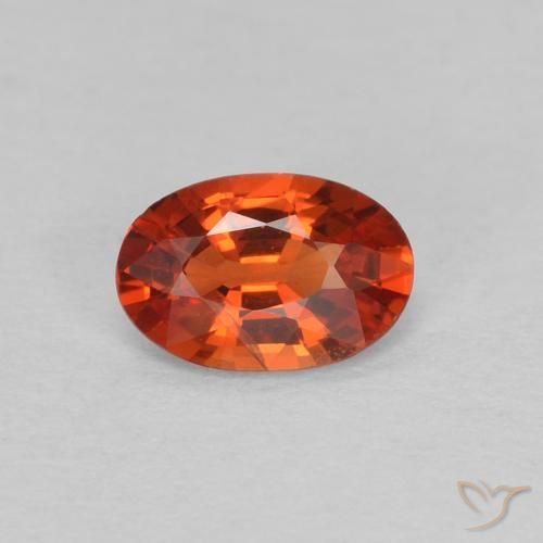 0.47ct Natural laranja avermelhado Safira, oval, VVS-VS