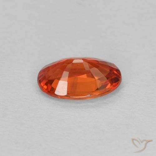 Safira laranja avermelhado Natural 0.47ct, oval, VVS-VS