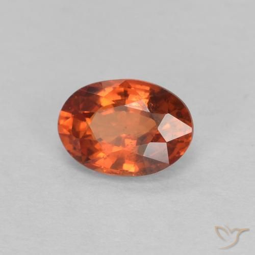 Safira laranja avermelhado Natural 0.62ct, oval, VVS-VS