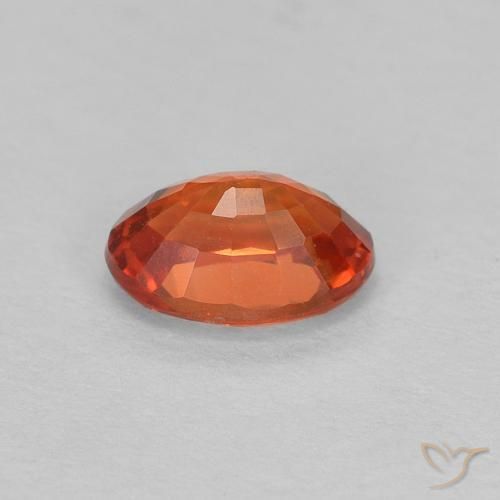 Safira laranja avermelhado Natural 0.62ct, oval, VVS-VS