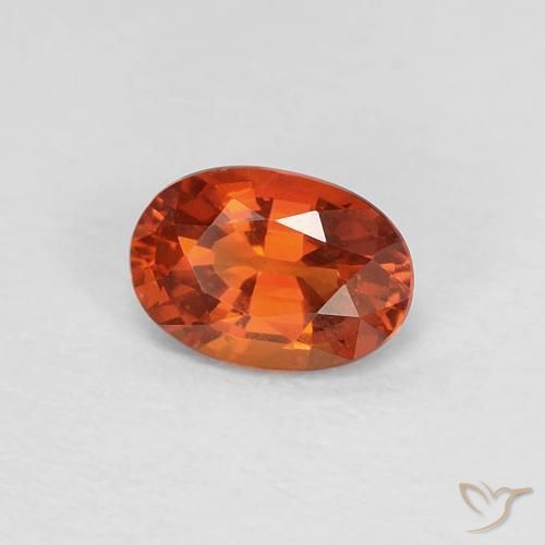 Safira vermelho médio Natural 0.55ct, oval, VVS