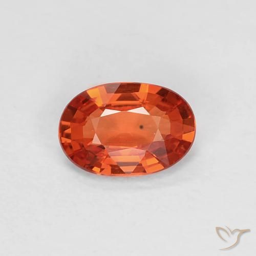 0.46ct Natural Laranja Vermelho Safira, oval, VVS