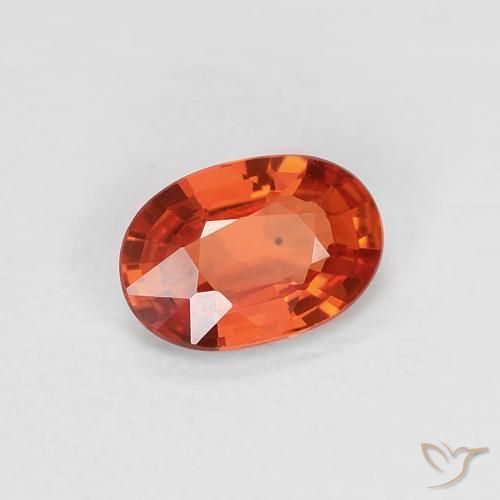 Safira Laranja Vermelho Natural 0.46ct, oval, VVS