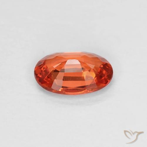 Safira Laranja Vermelho Natural 0.46ct, oval, VVS